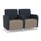 Lesro Siena 2 Seat Tandem Seating, Brushed Steel, RS NightSky Back, MD Farro Seat, RS NightSky Panels SN2103 - alternate 1